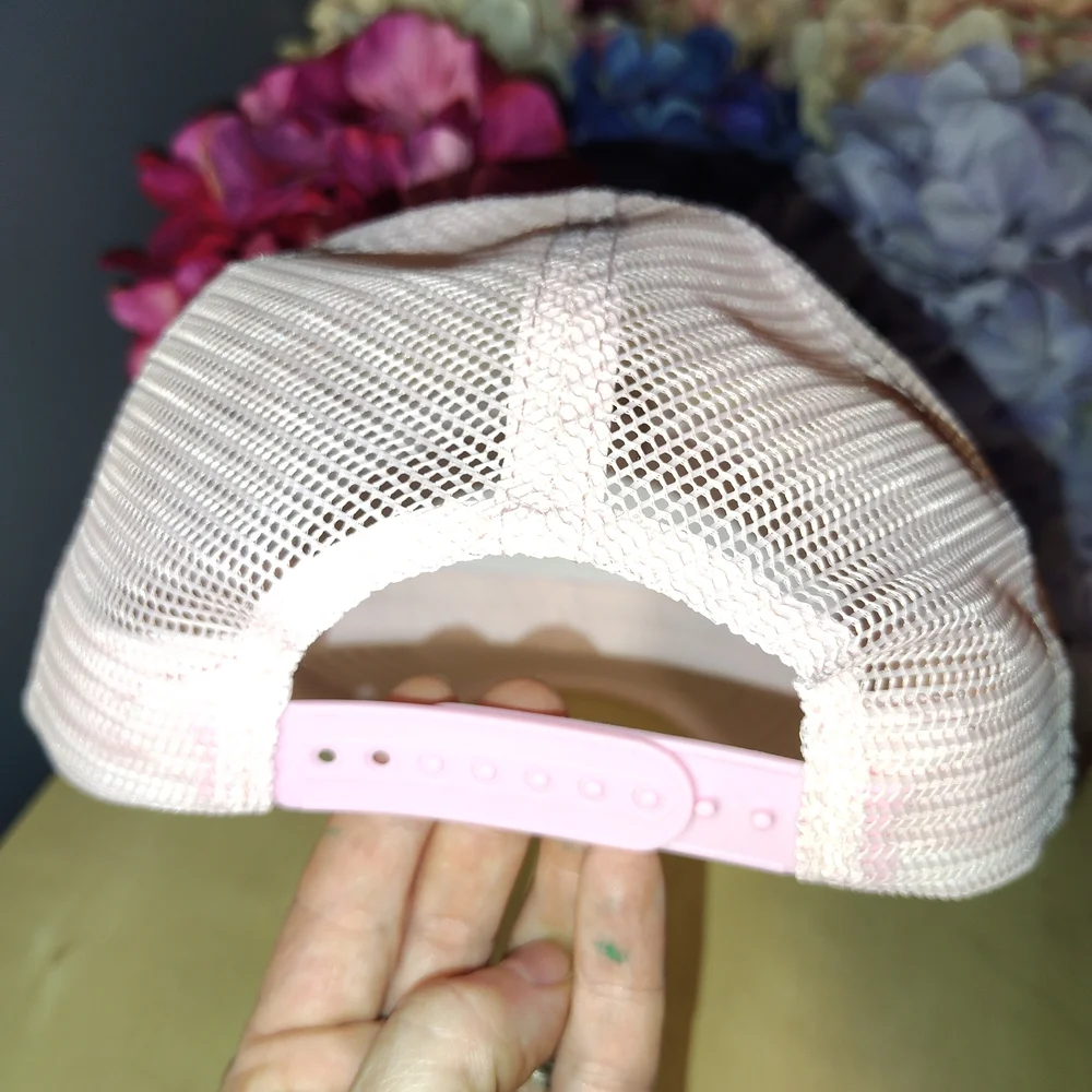 Source Unknown Pink Trucker‎ Hat with Lavender Lettering